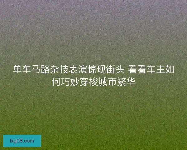 单车马路杂技表演惊现街头 看看车主如何巧妙穿梭城市繁华 单车马路杂技表演惊现街头 看看车主如何巧妙穿梭城市繁华
